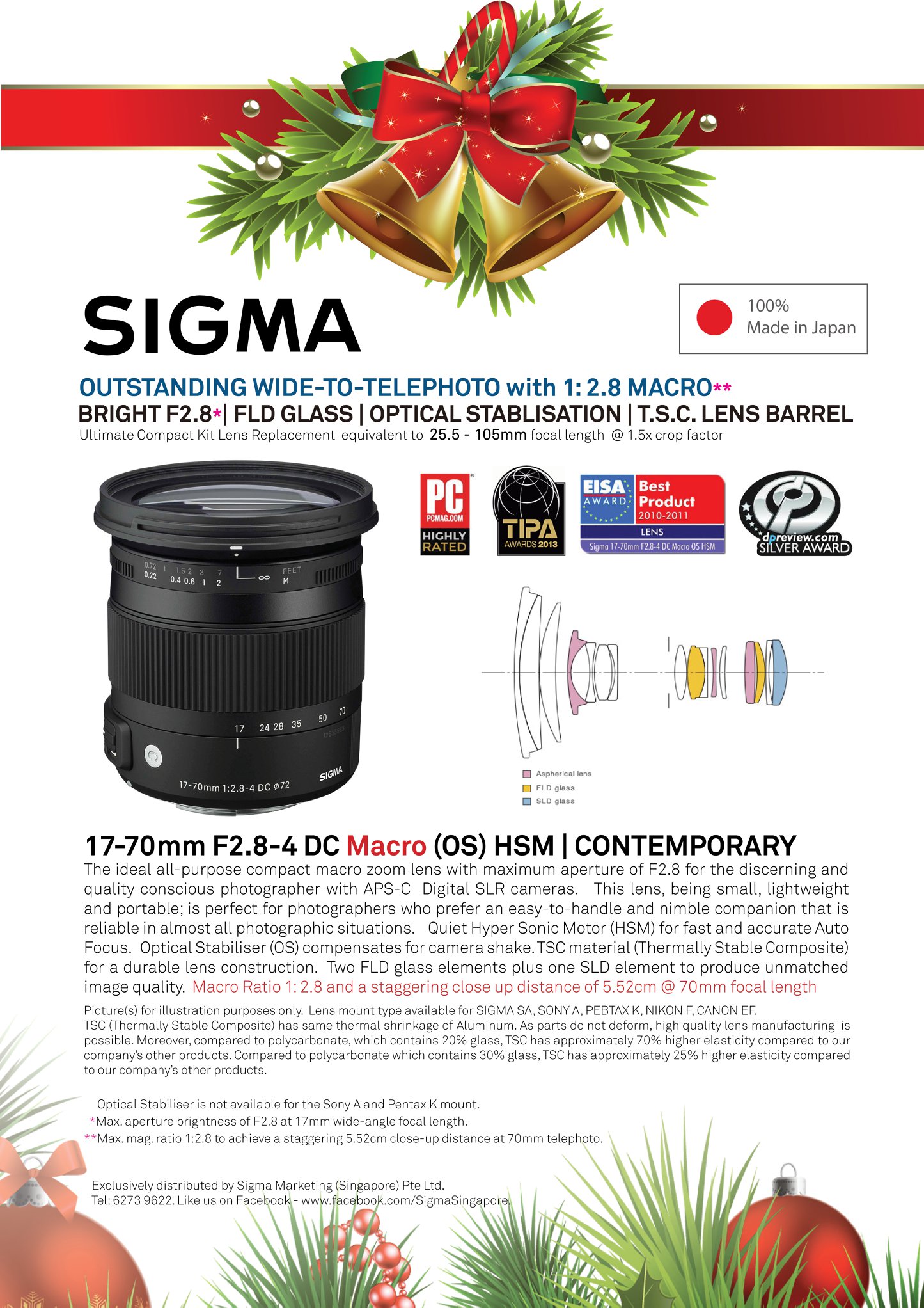 SIGMA - Sigma 17-70mm F2.8-4 DC MACRO OS HSM | Contemporary Best 