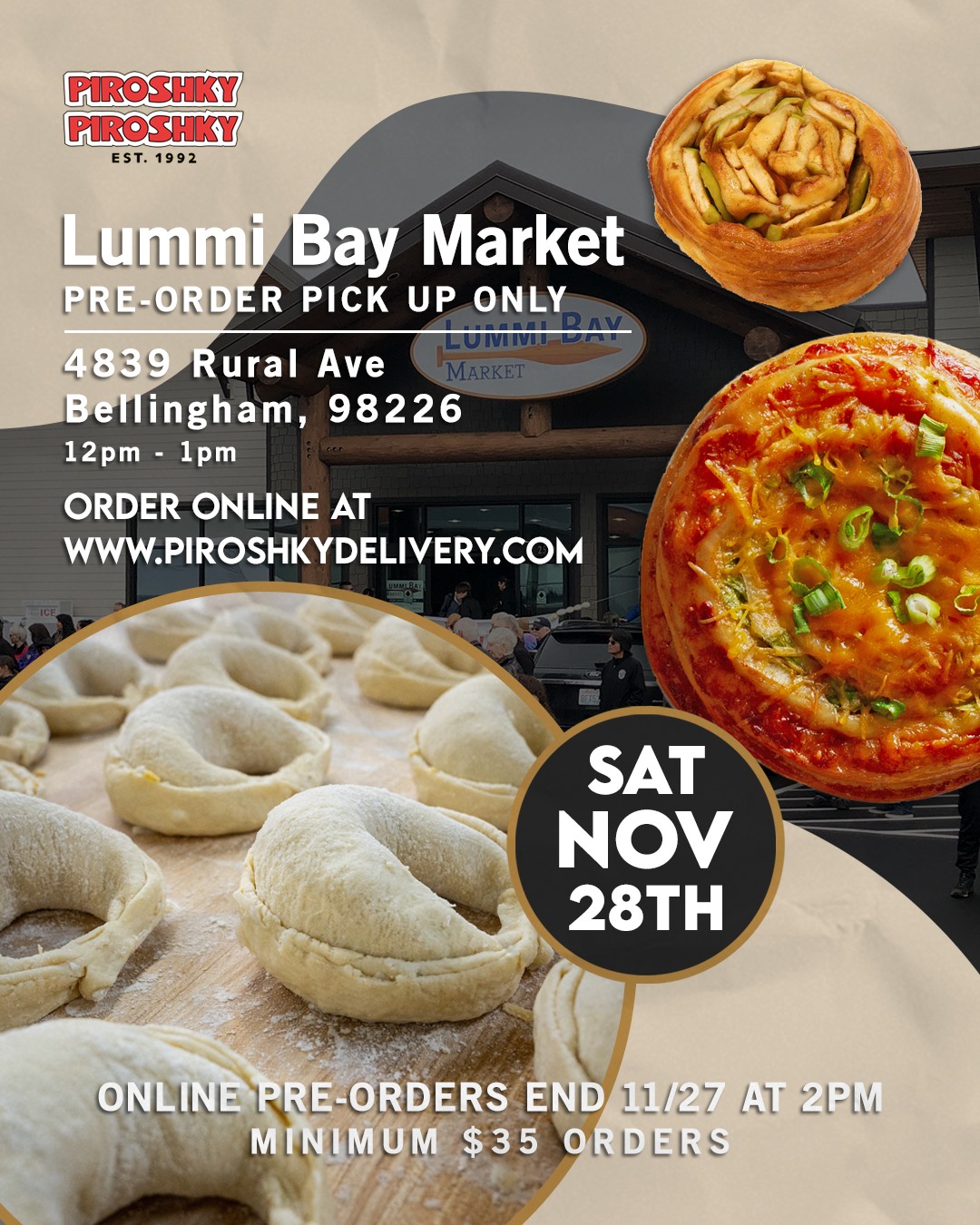 Piroshky Piroshky Bakery - BELLINGHAM!! PRE-ORDER PICK UP AT Lummi Bay ...