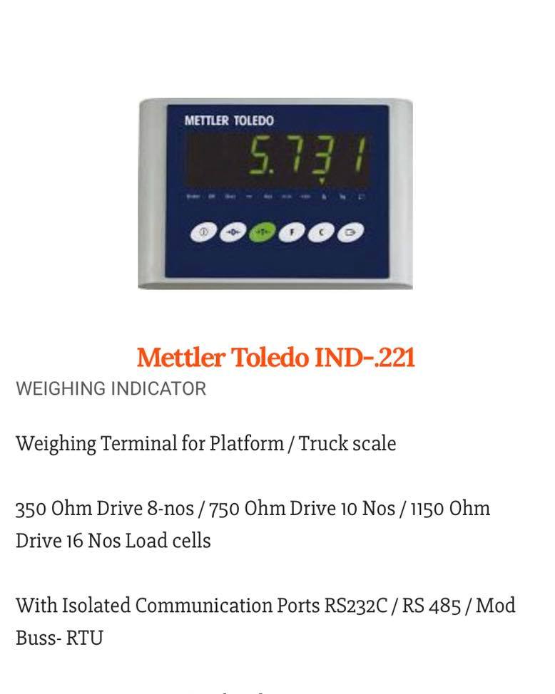 Global Tech - Mettler Toledo IND-.221/226 Weighing...