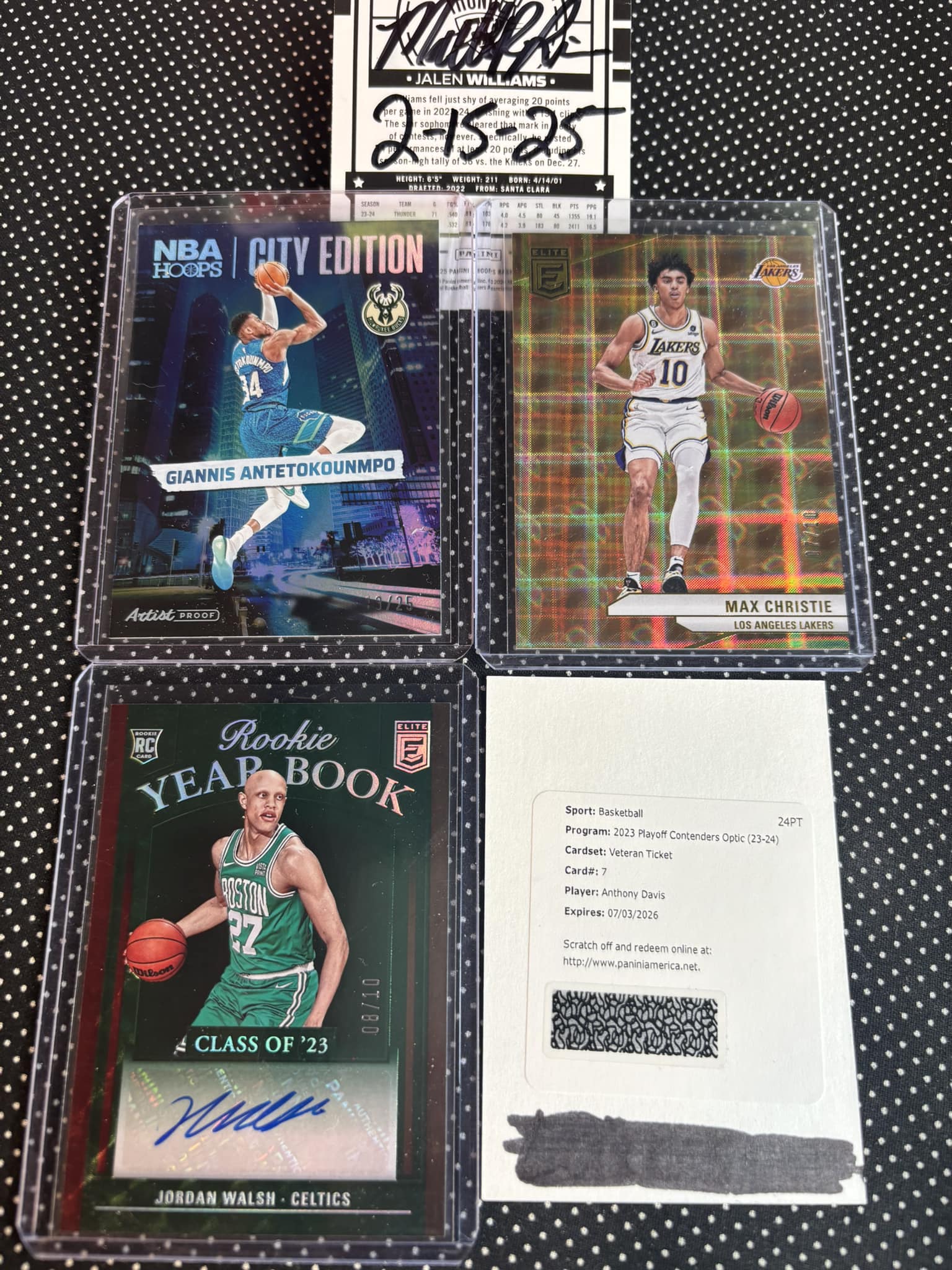 ?NBA Lot? Giannis /25 artist proof Max Christie gold /10 Jordan 