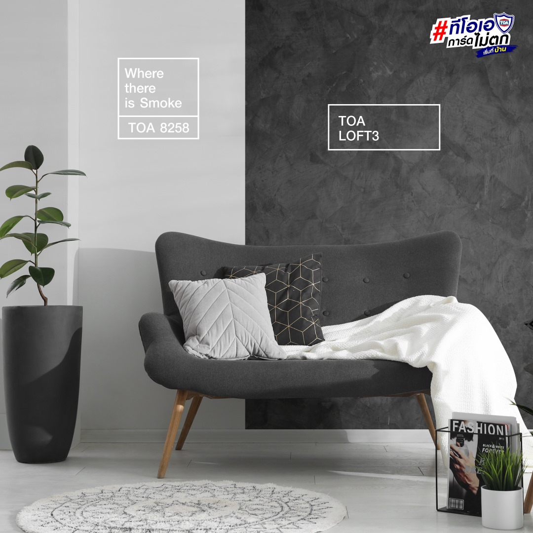 Homeone โฮมวัน - สีเทา TOA Loft 3 ช่วยเพิ่มลูกเล่น และความน่าสนใจให้กับ ...