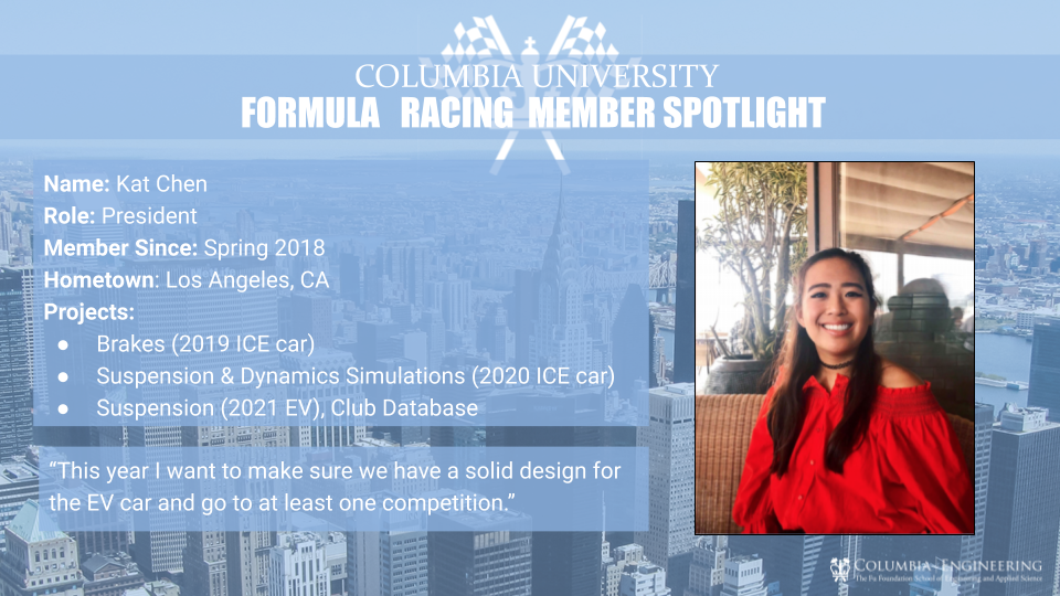Get to know the team... - Columbia University Formula Racing