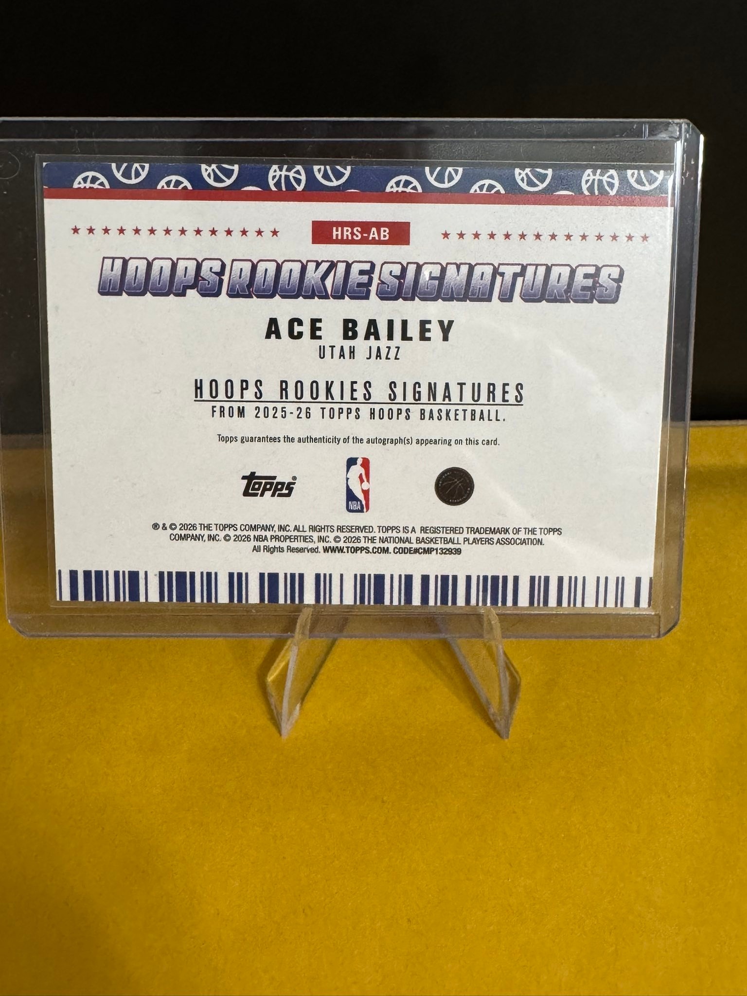 What is the value of Ace Bailey-Hoops rookie signature card?