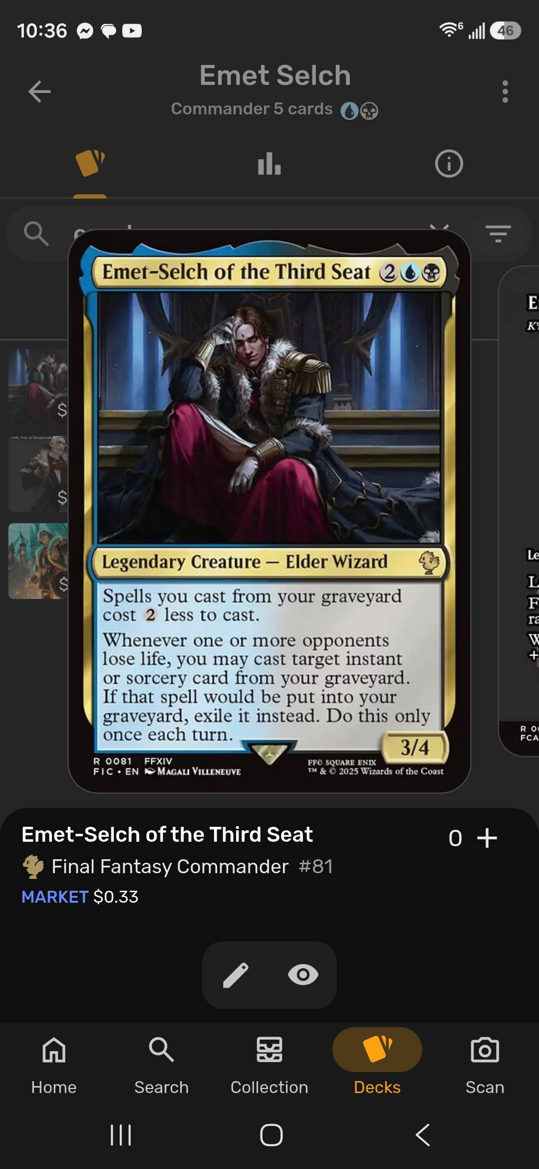 mtg emet selch commander deck Ultra PRO FINAL FANTASY: Emet-Selch of the Third Seat — Holofoil Playmat | Magic: The Gathering exile it instead Commander Emet-Selch, Unsundered deck by