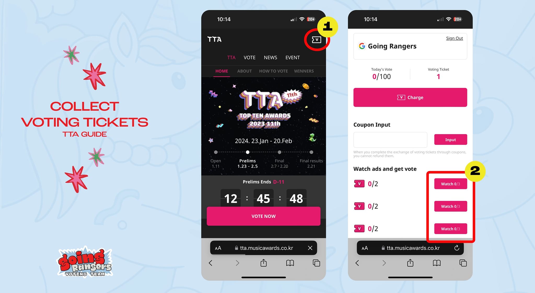 Going - 🎟️ COLLECT VOTING TICKETS * Go to 