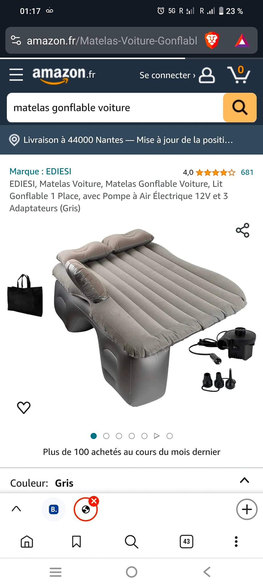 VIZCO Matelas Gonflable Voiture Peugeot 207 - Lit Camping Portable Avec Pompe Et Oreillers