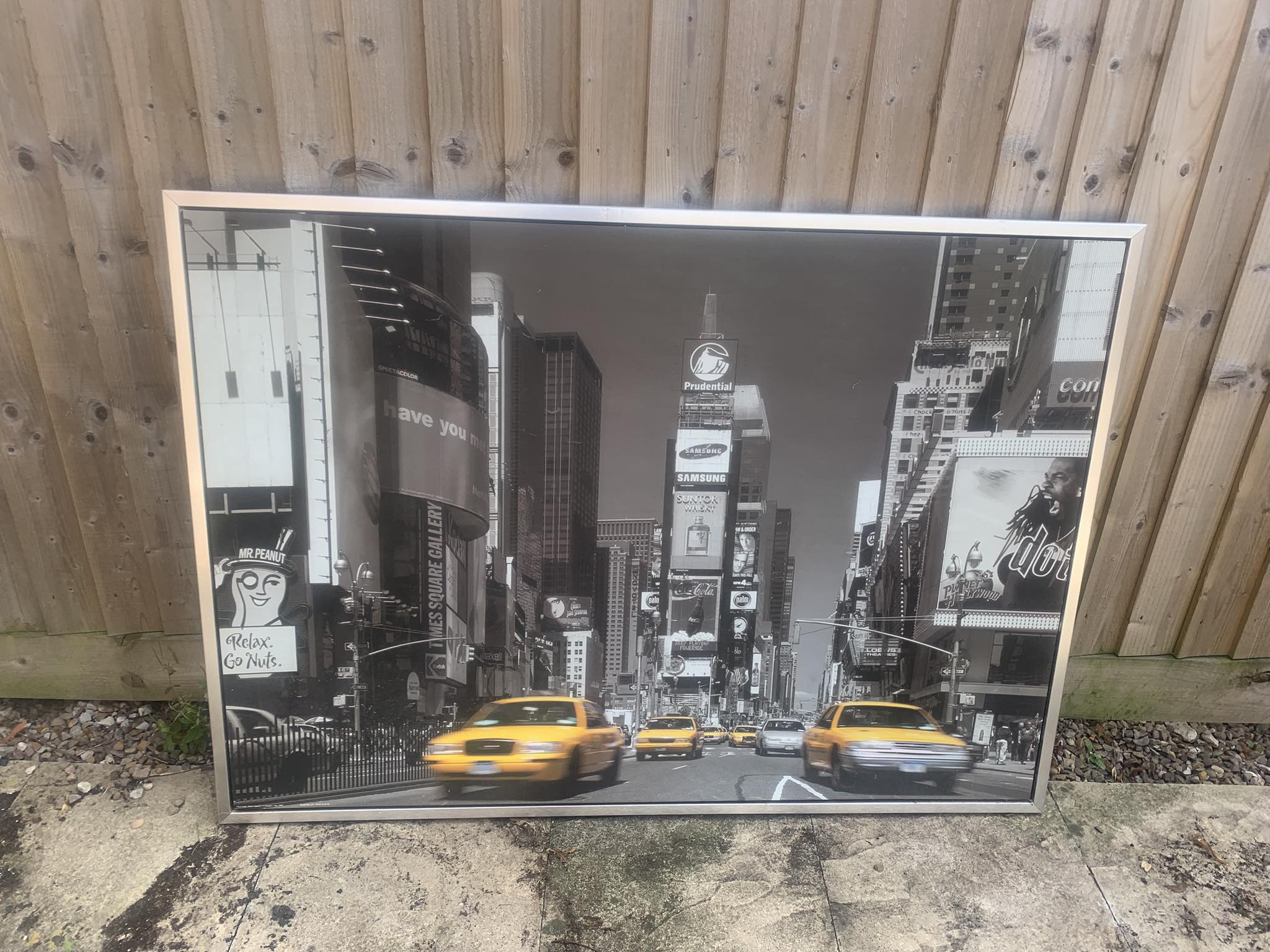 Glass picture of New York, Times Square. Width 60cm Height 40cm