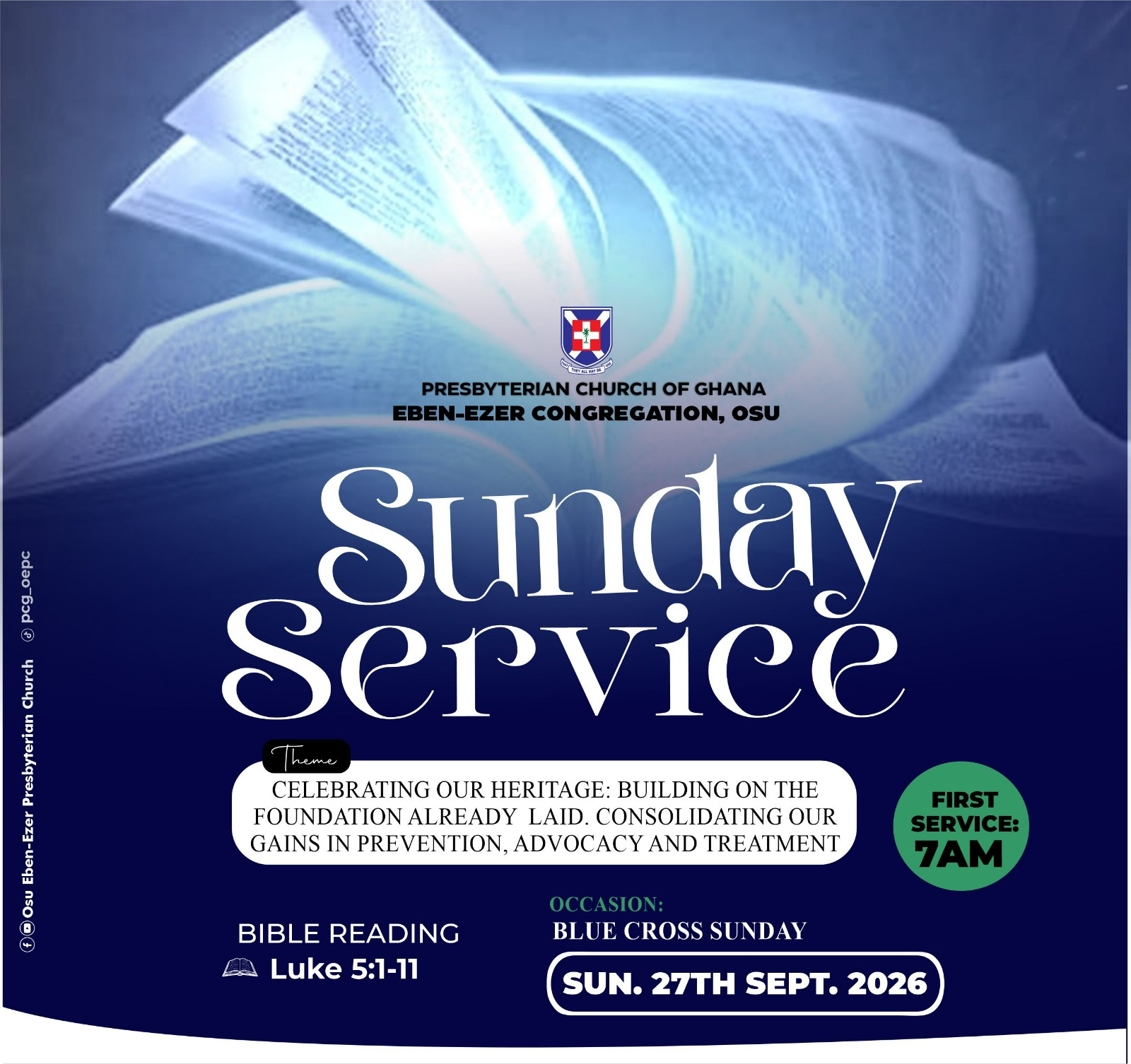 BLUE CROSS SUNDAY || FIRST SERVICE || 27/09/2026