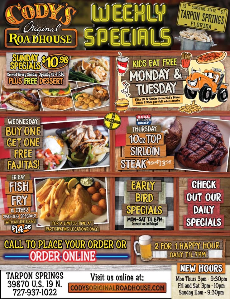 Stop In At Cody S Original Roadhouse Tarpon Springs Fl Facebook