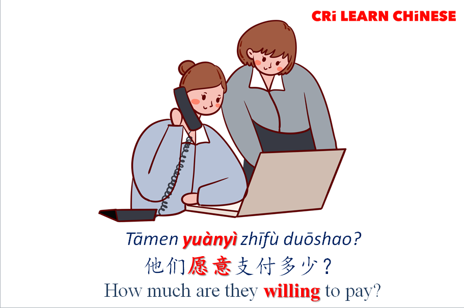 Learn Chinese - 【造句 Make sentence】 [yuànyì] 愿意 be willing;...