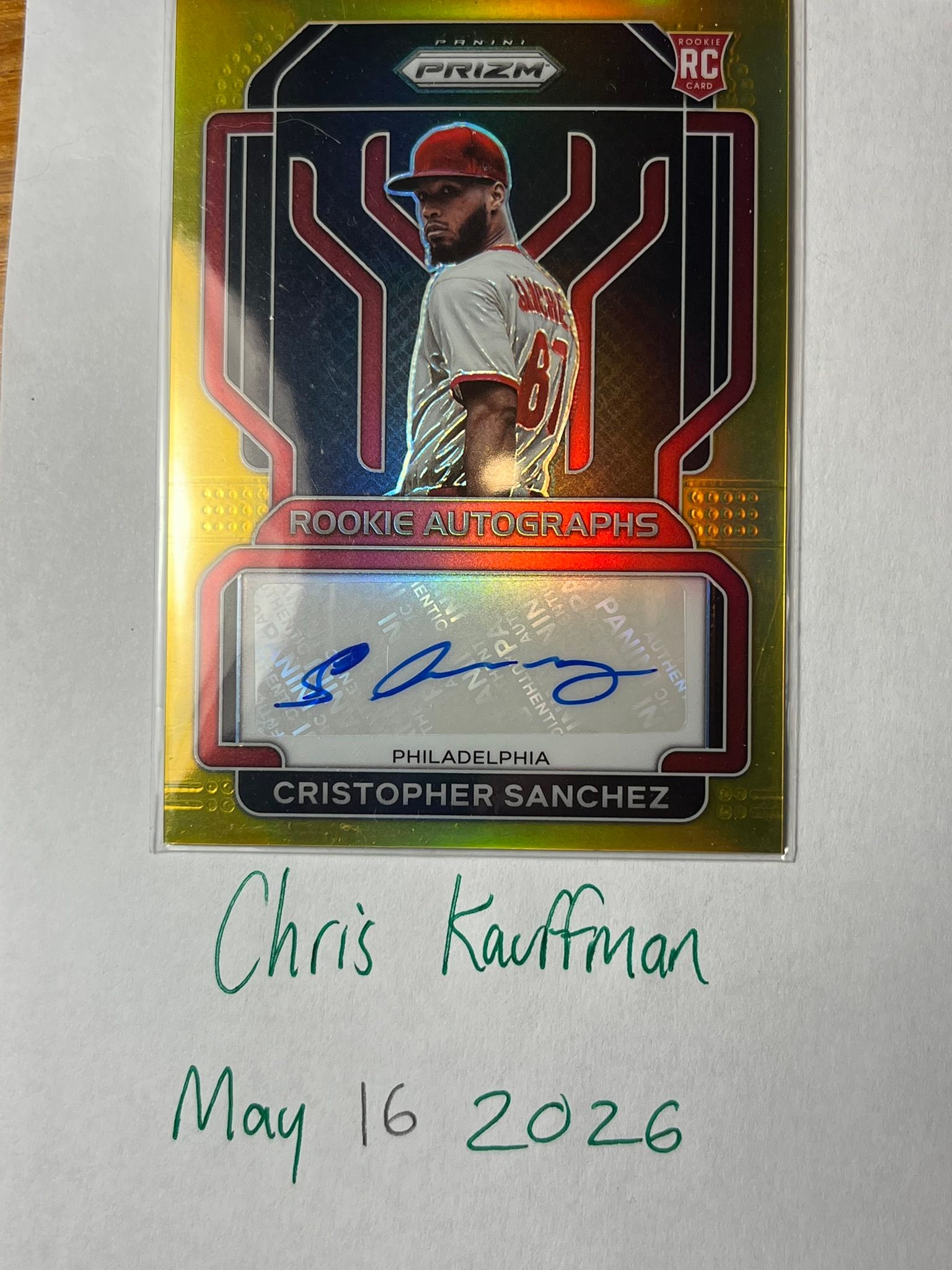Christopher Sanchez rookie auto card for sale