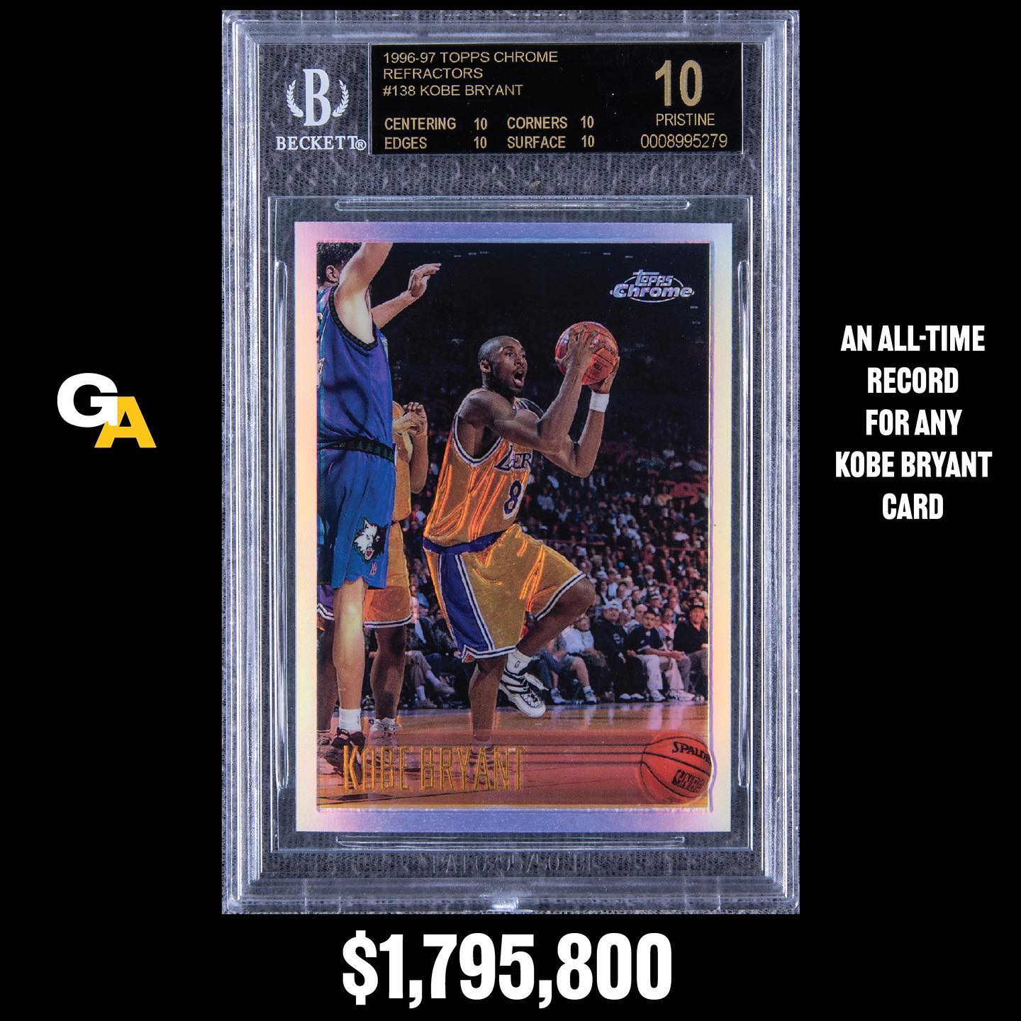 Kobe Bryant card sells for record price at Goldin