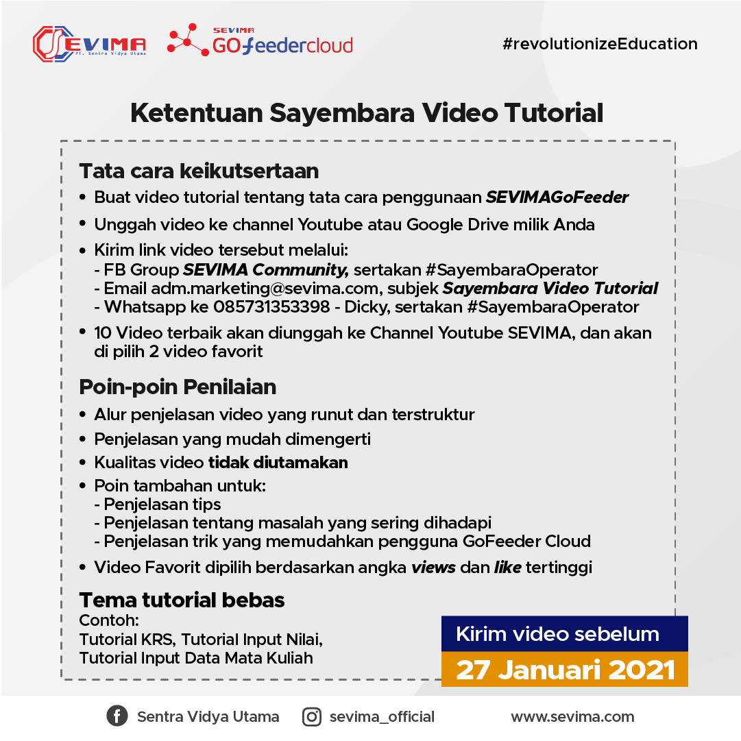 🤩🤩 Buat video tutorial... - Sevima : Revolutionize Education