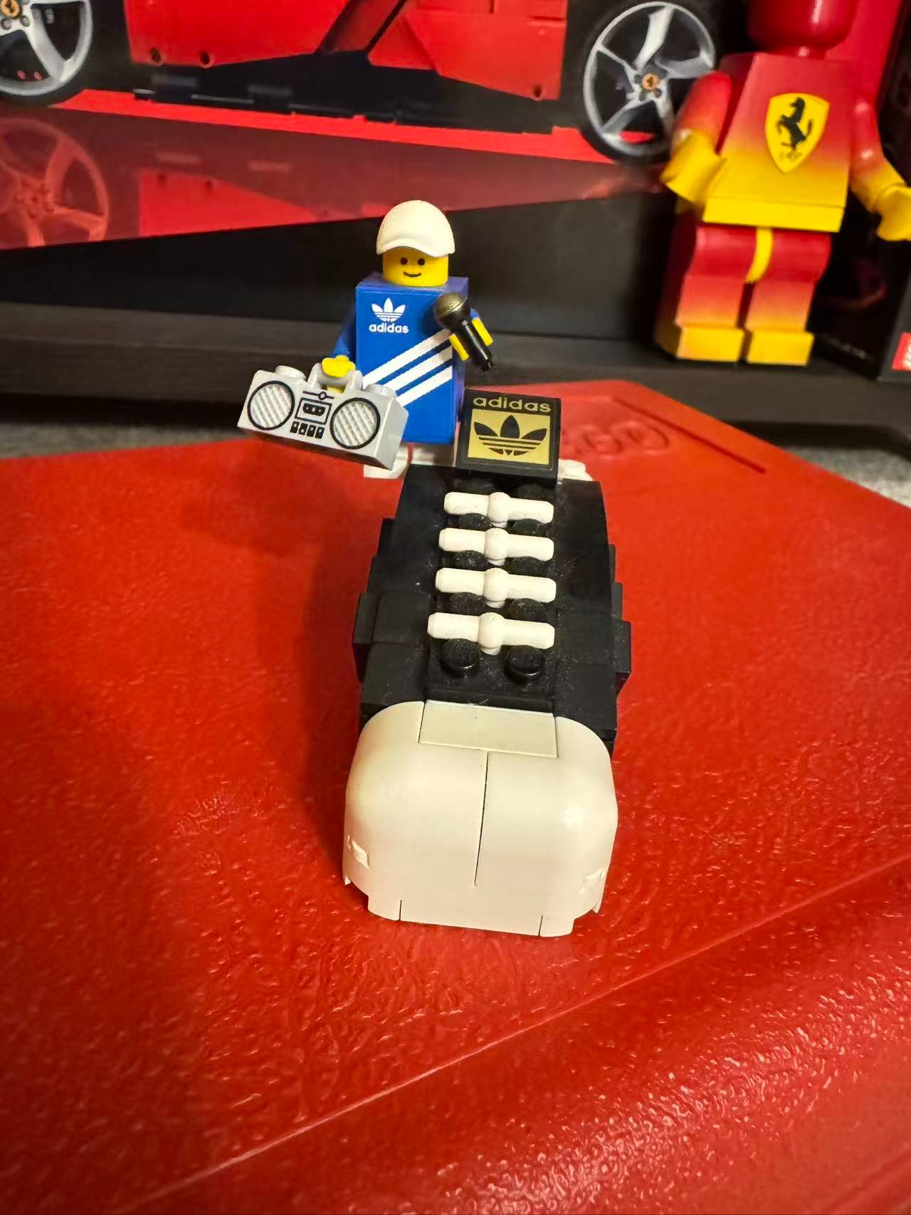 Collectible LEGO Adidas Superstar mini build is made of plastic
