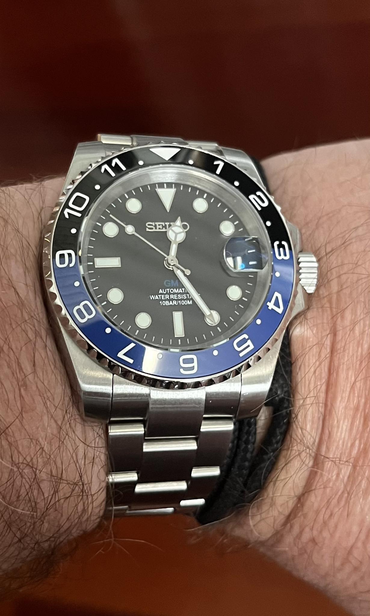 Custom Batman watch with GMT dial and Miyota movement