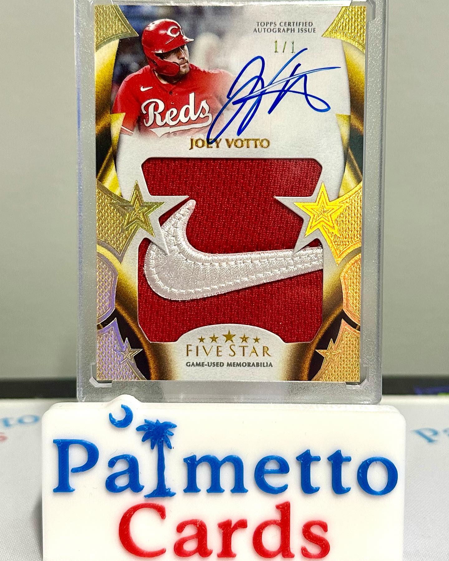 Joey Votto left a priceless batting tip on his 1/1 card ?