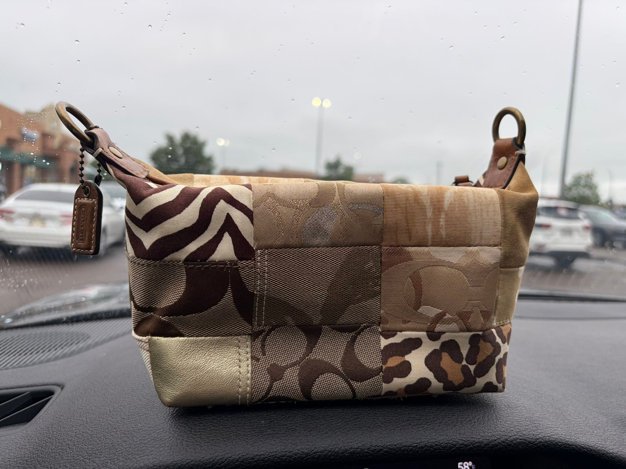 2005 Vintage Coach Limited Edition Holiday Patchwork Shoulder 