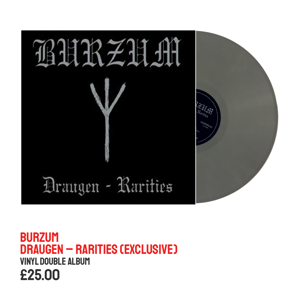 Burzum - 'Draugen - Rarities' limited edition grey vinyl! All the