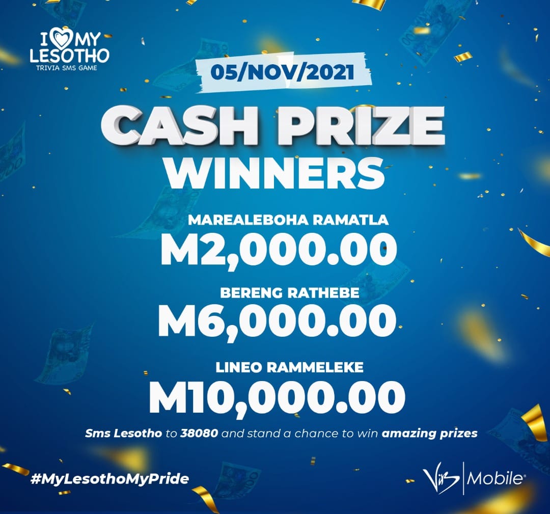 🤩🤩🤩🤩🤩🤗 Congratulations to our weekly... - ViB Mobile Lesotho | Facebook