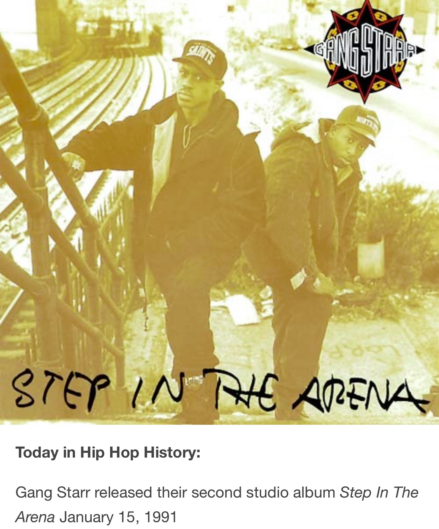 30 years ago today Step In The Arena by Gang Starr was released 