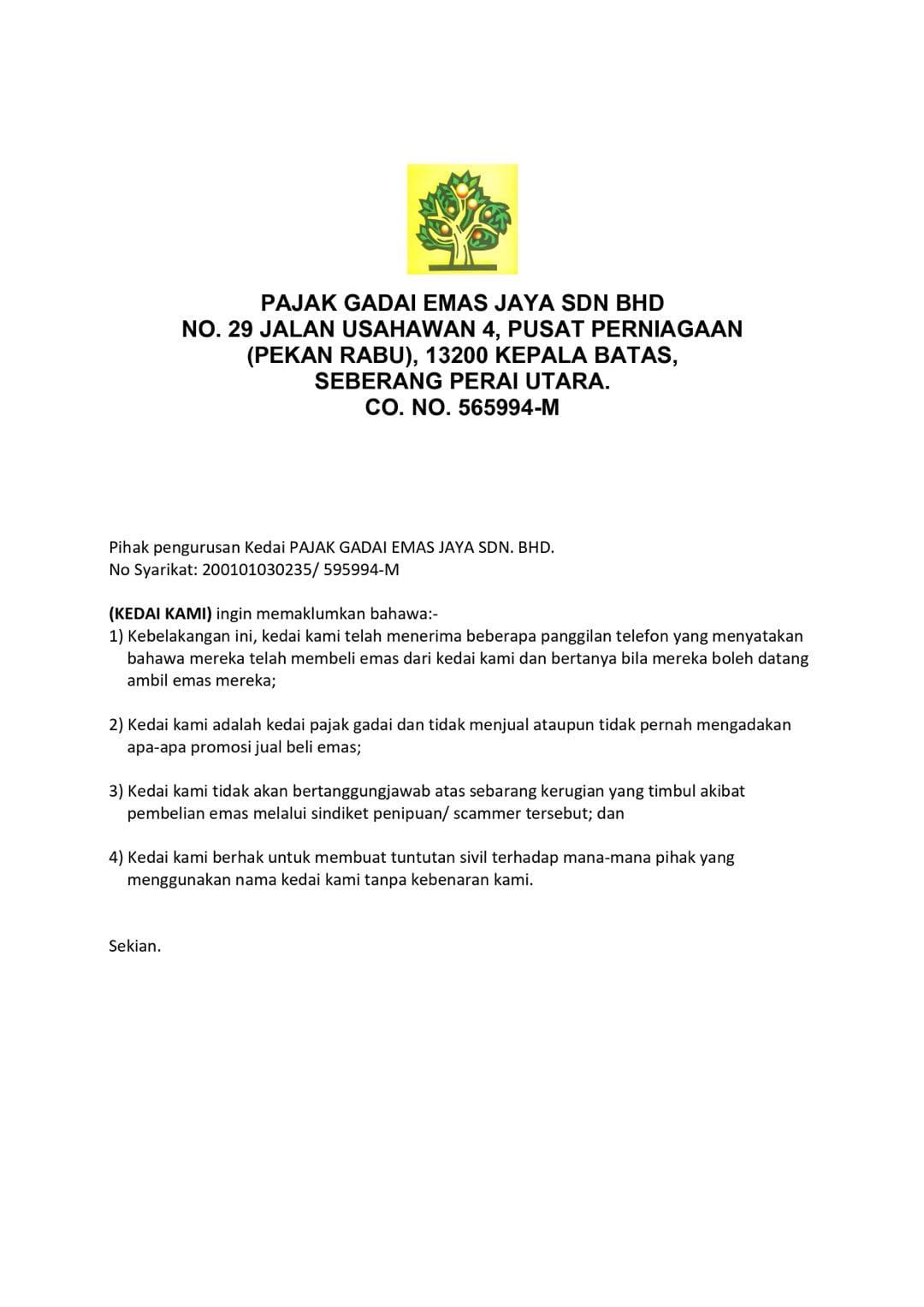 Kunjungi Pajak Gadai Kami Pajak Gadai Emas Jaya Sdn Bhd Facebook