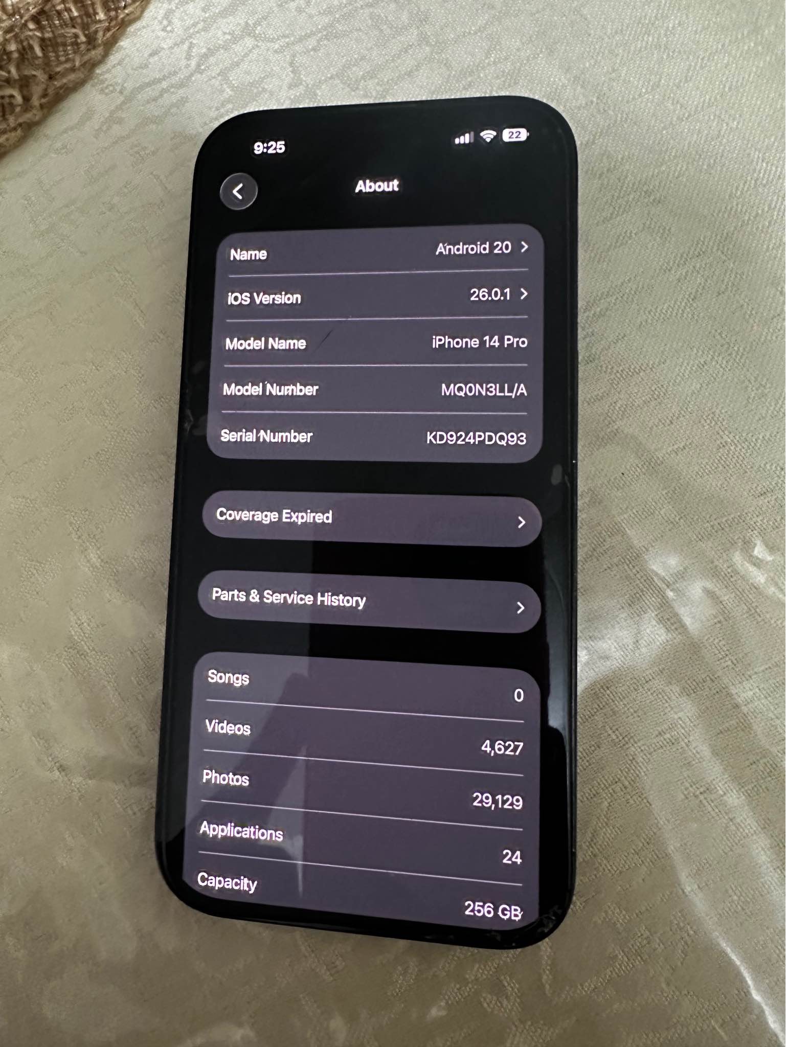 iphone 14 pro 256gb ssd no issue battery 79% rfs upgraded