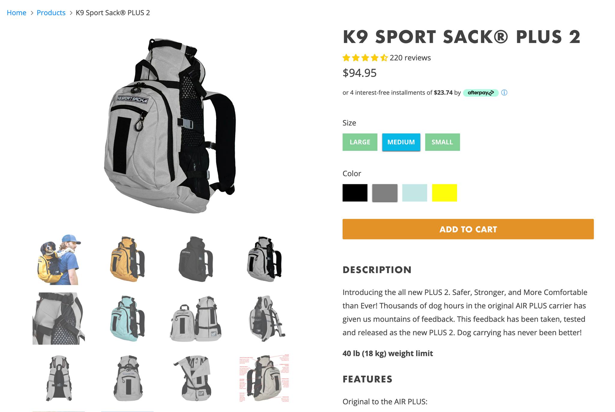 Alaskan Klee Kai | Does anyone have this K9 Sport Sack Plus 2 backpack ...