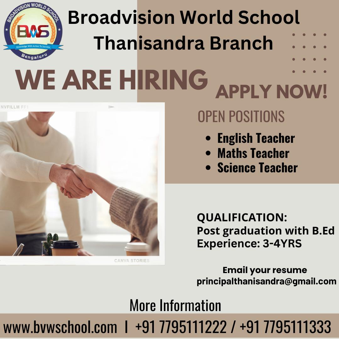 Broadvision World School Thanisandra | Bangalore