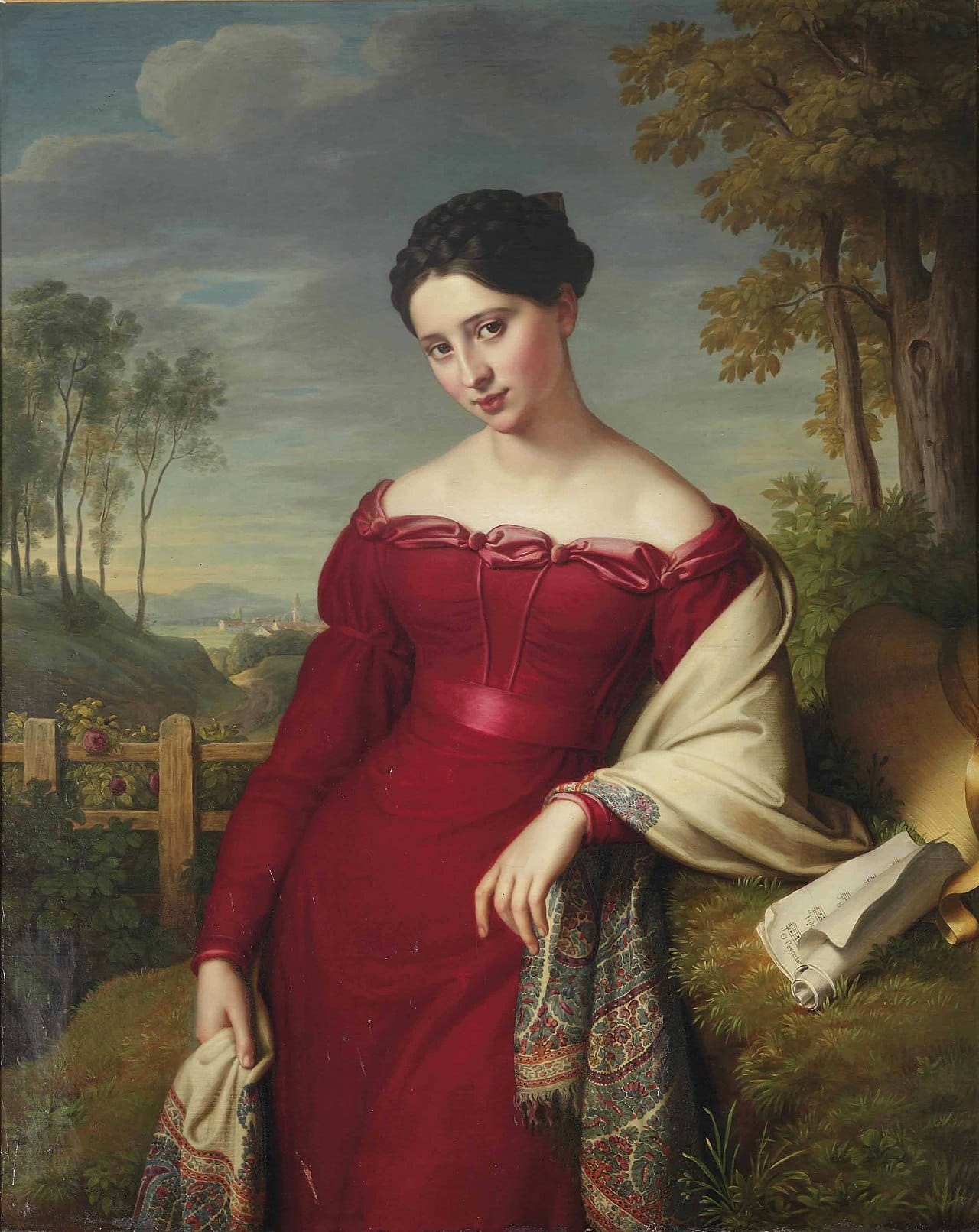 who was the lady in red dress Eduard Friedrich Leybold's portrait of a young a full cast the woman in red cast