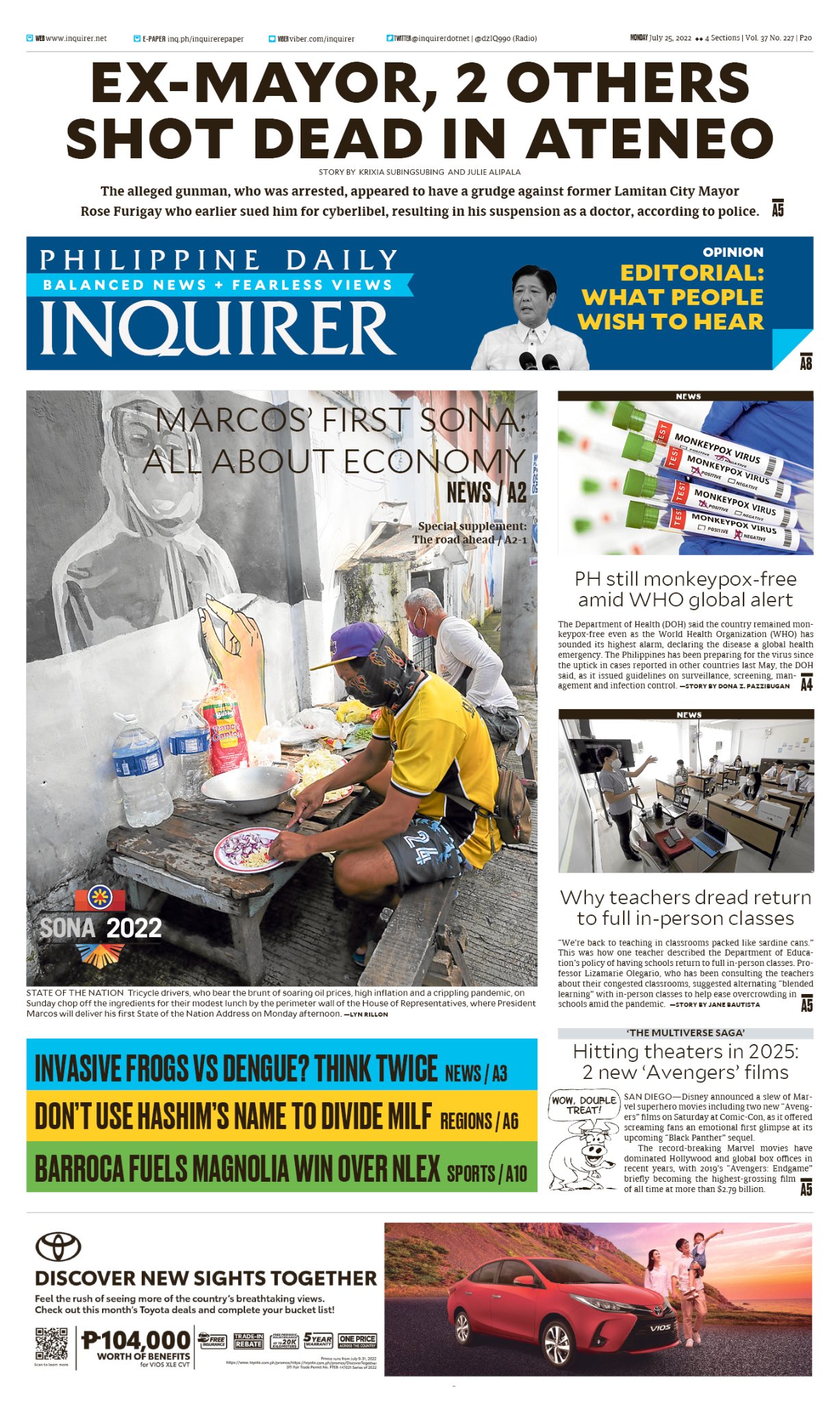 INQUIRER.net - Today's Inquirer front page (July 25,...