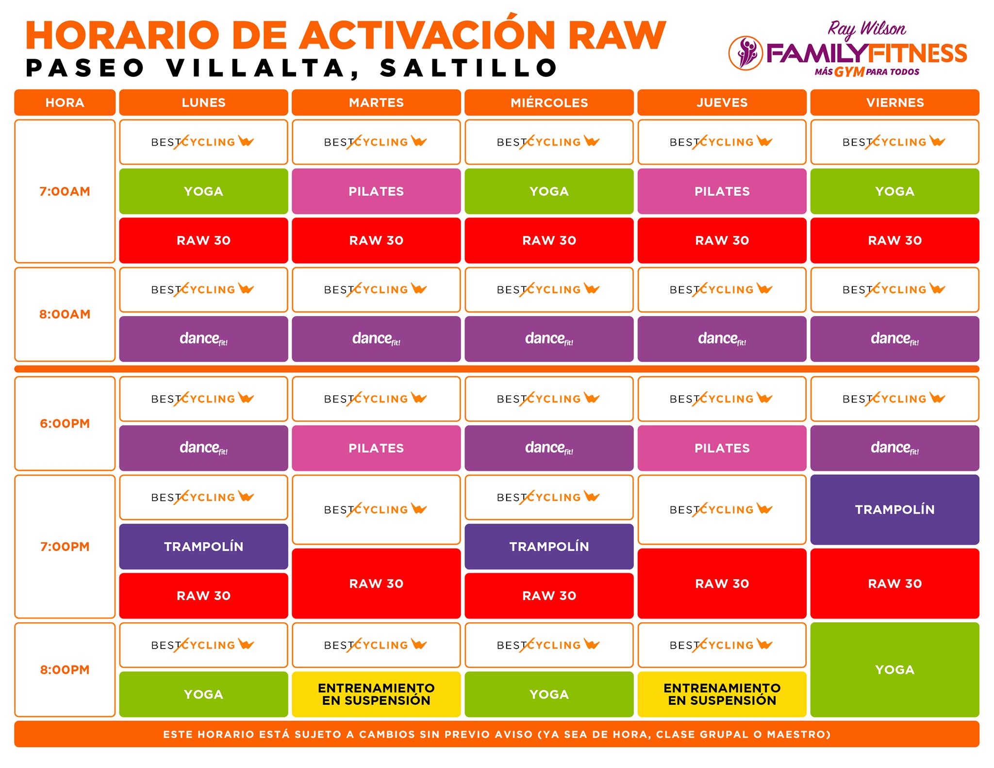 RWFF Saltillo - Te compartimos nuestro horario de clases... | Facebook