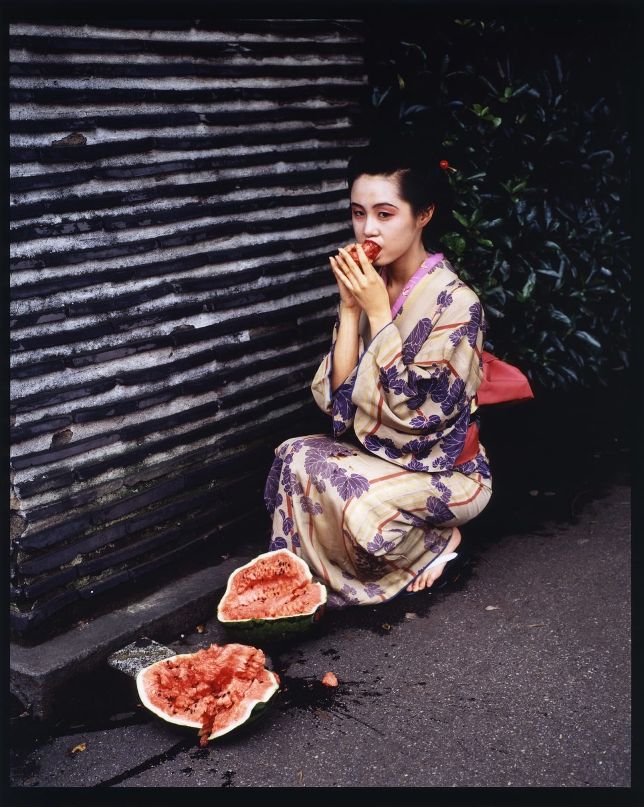 Nobuyoshi Araki, Japanese, b. 1940 - Watermelon on rooftop, 1991