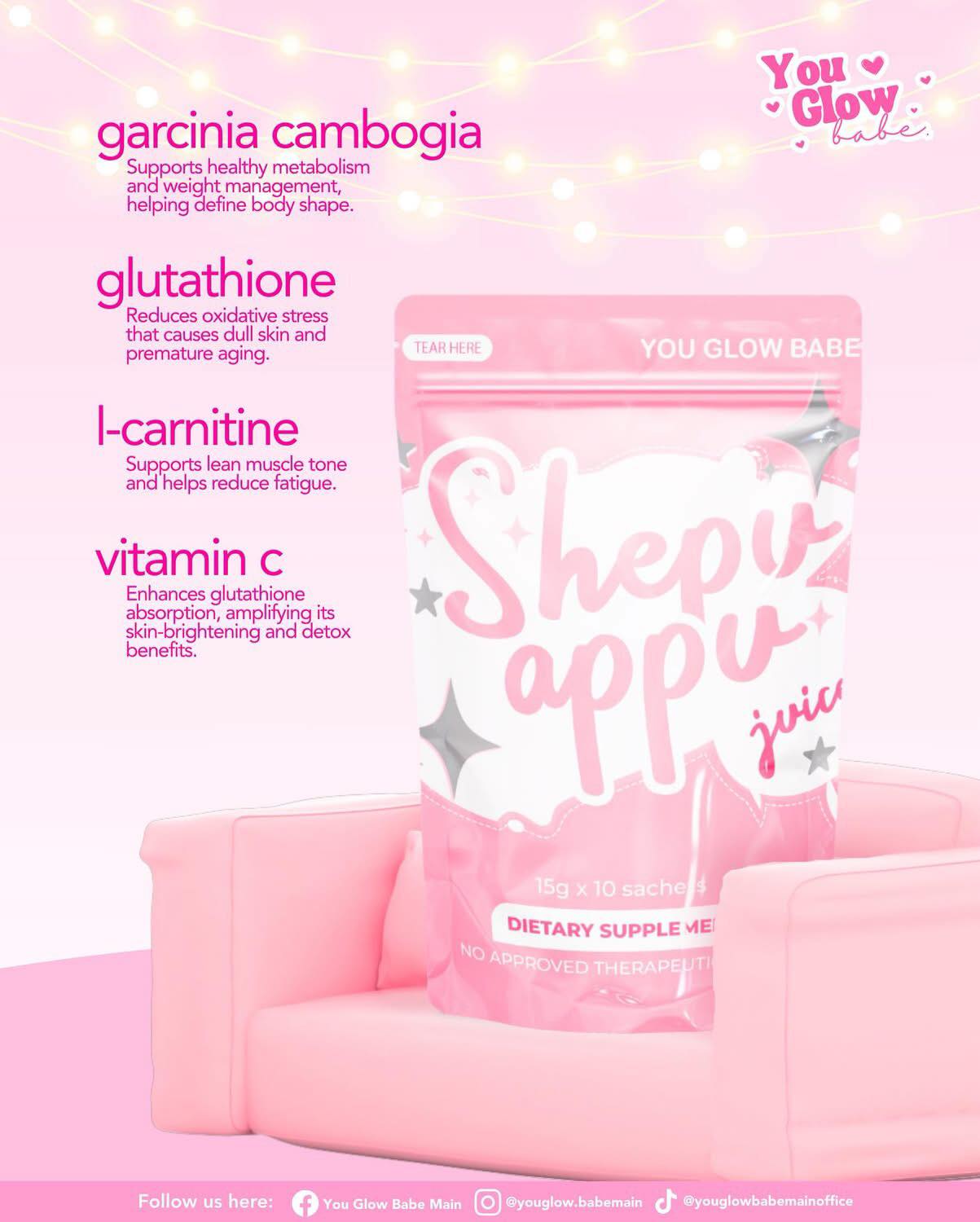 shepu appu glutathione Glow goals achieved! 🤗 Juice helps you shine inside and out. Daily sip lang, and you'll feel more confident, light, at ready to slay every day. Perfect na companion for كريم لتجديد واشراقة البشرة Revive 32 Oz. Pool Ships From:China Mainland
