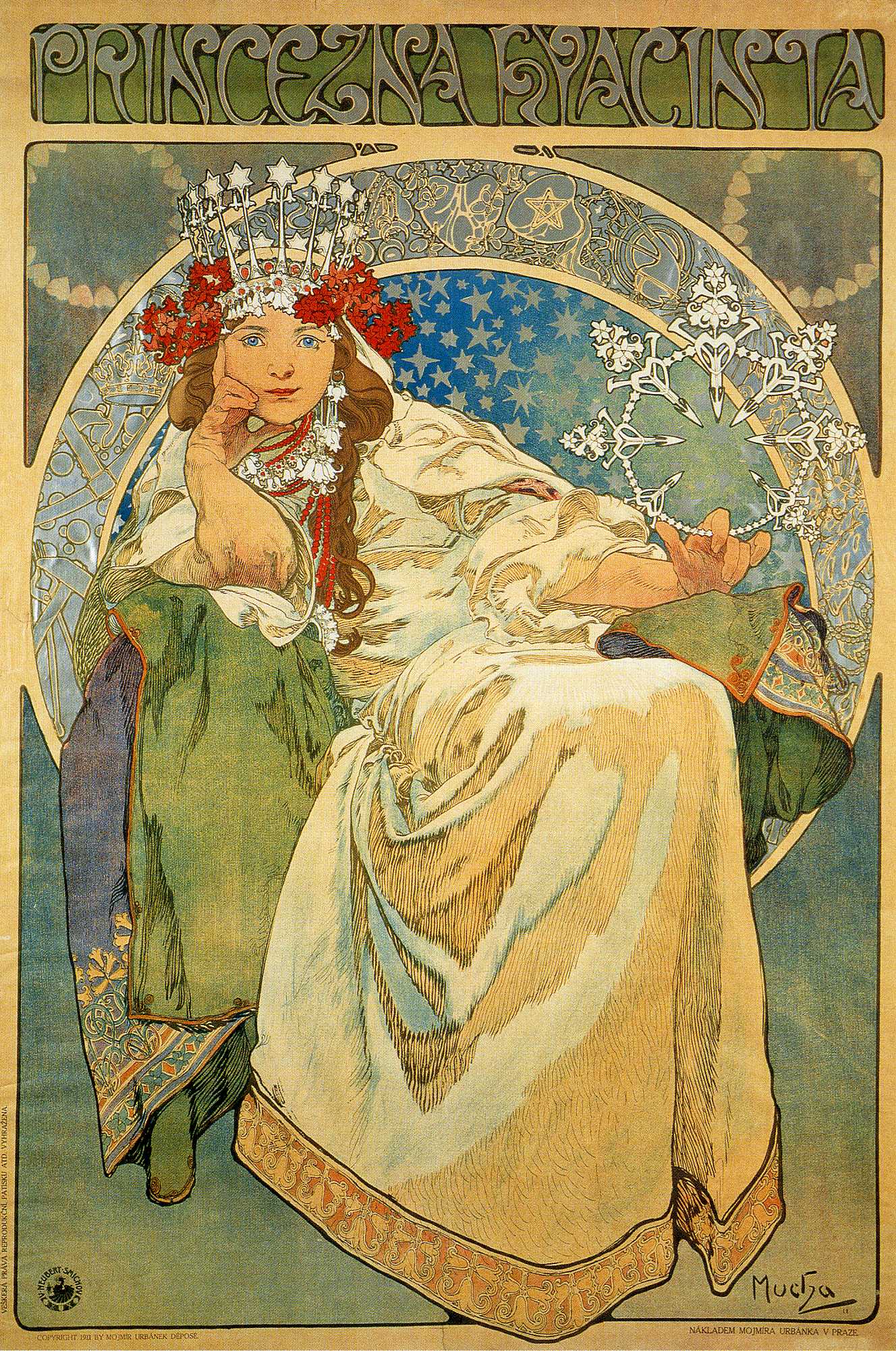 Alfons Mucha's Princess Hyacinth color lithograph