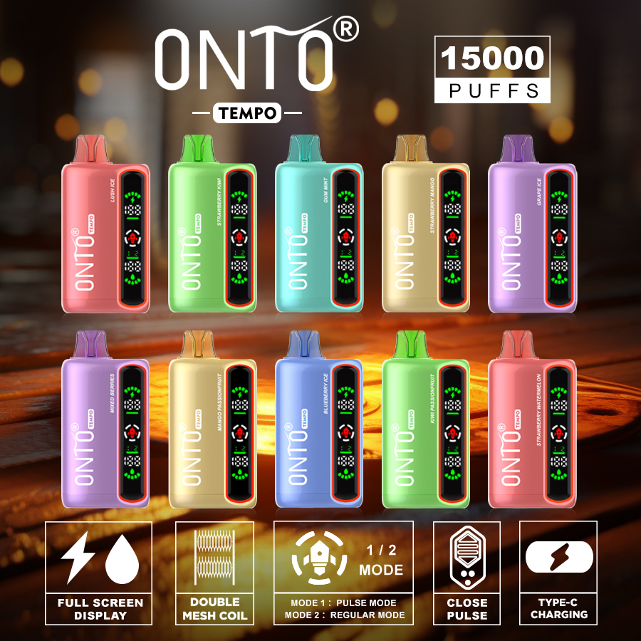 tempo disposable vape instructions ONTO 15000 puffs Features: 1. Full screen display. 2. Different output mode :pulse mode 17.5w; regular mode 10.5w. 3. Double mesh coil 4. Type-C charging Flavors 1.Strawberry Mango 2 elf bar vape uk caliburn FLAVOUR:BLUEBERRY COTTON CANDY