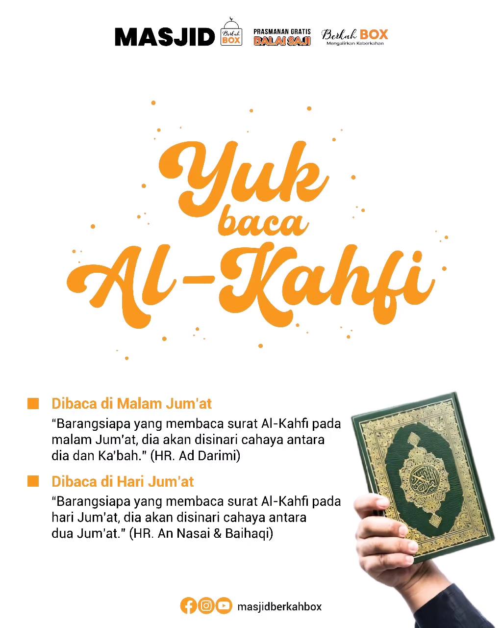 Yuk baca Al-Kahfi - Dibaca di Malam... - Masjid Berkah Box | Facebook