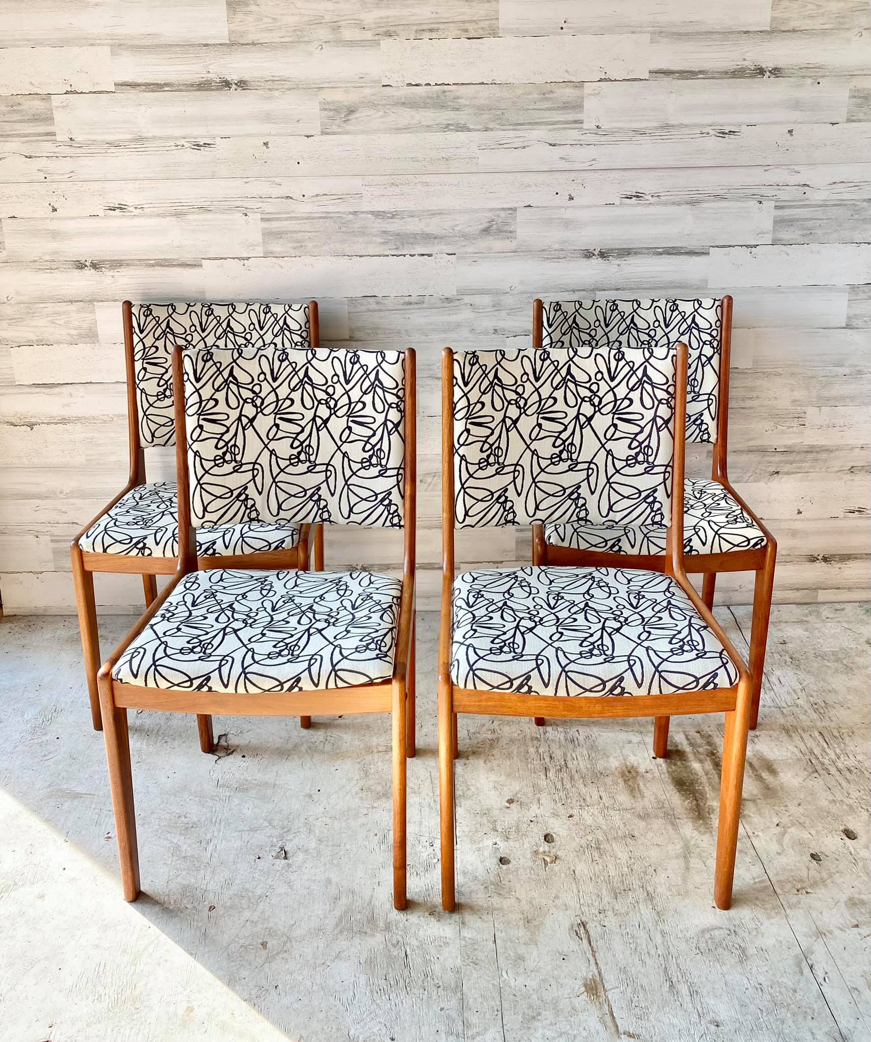1960s Danish teakwood dining chairs by D-Scan