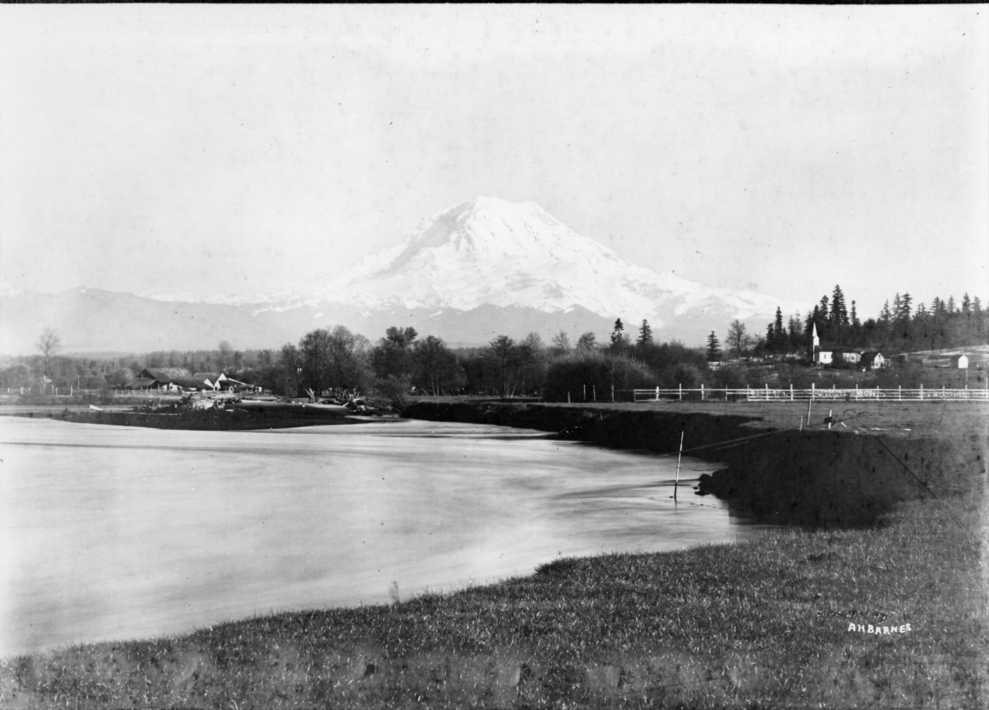 Rob - Mt. Rainier (Tahoma) from the banks of the Puyallup River, circa ...