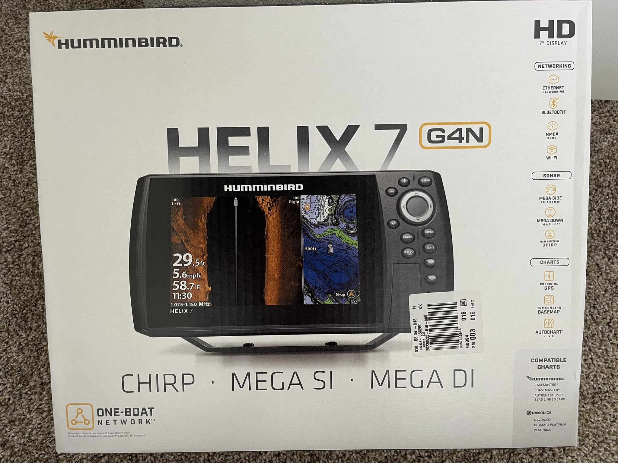 Sondeur Humminbird HELIX 7 CHIRP MEGA SI GPS G4N - Neuf Sous Blister, Haute Technologie Pêche