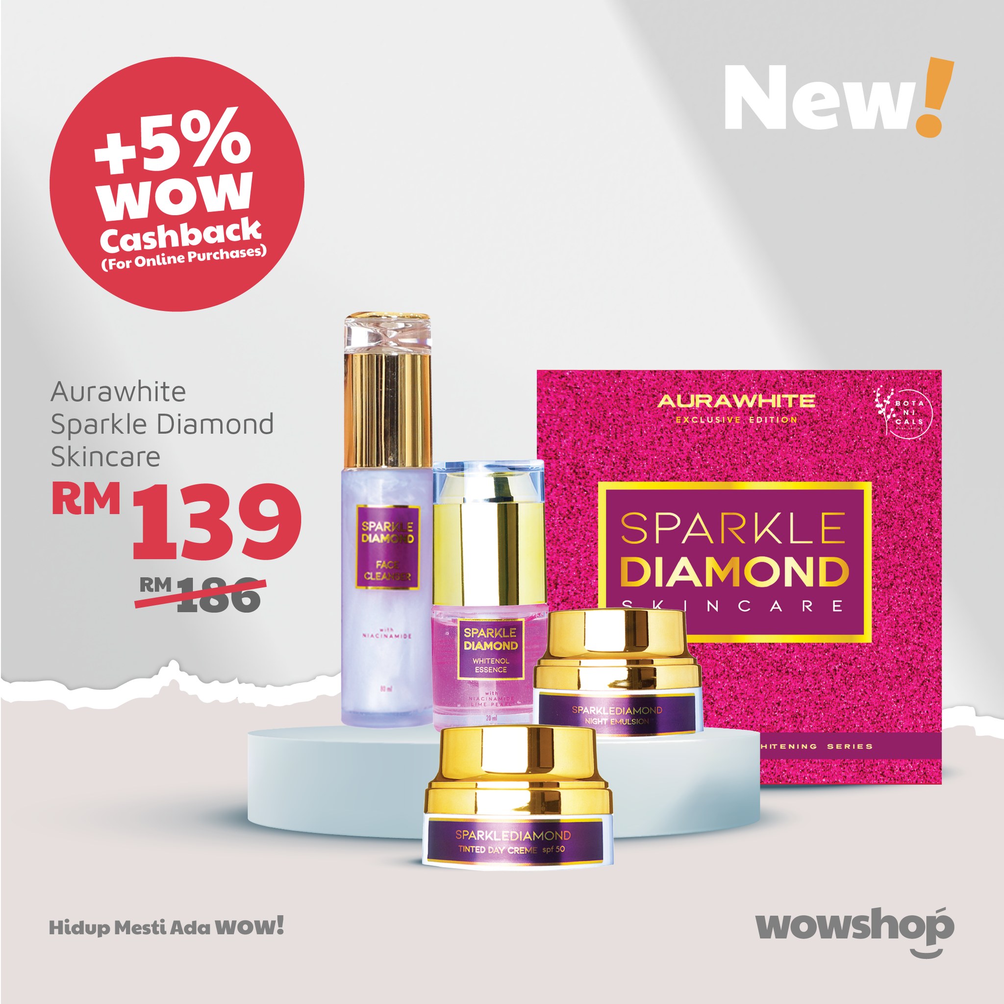 AURAWHITE SPARKLE DIAMOND - Poudre éclaircissante Au Collagène Et Glutathion - 800g - Anti-imperfections