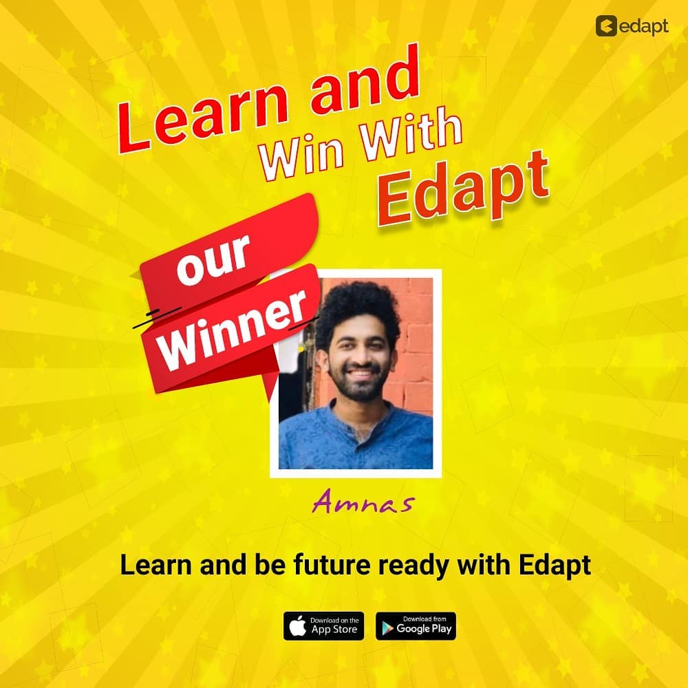 Edapt - Congratulations Amnas🤩👏👏🎉🎉 We appreciate your...