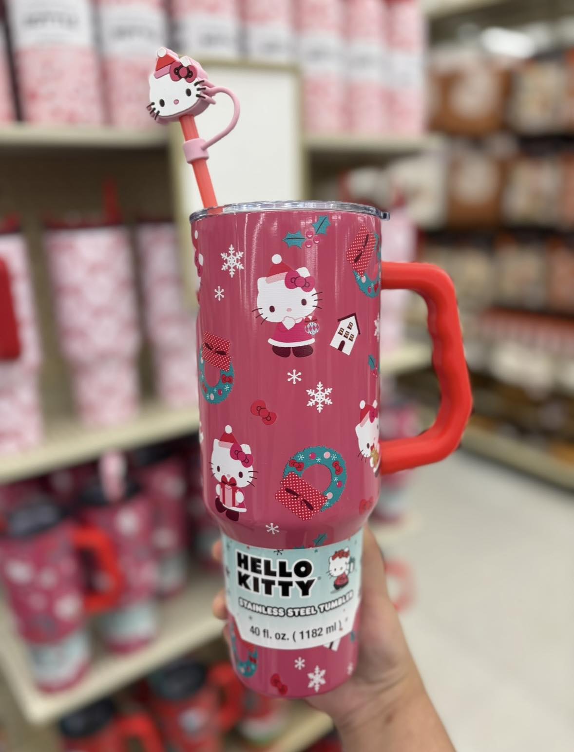 The #HelloKittyCafe 10th Anniversary glass tumbler is here and