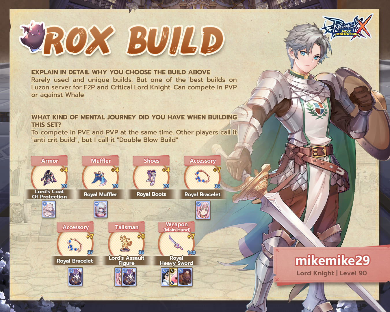 ROX Build ⚔ Adventurers,... - Ragnarok X: Next Generation | Facebook