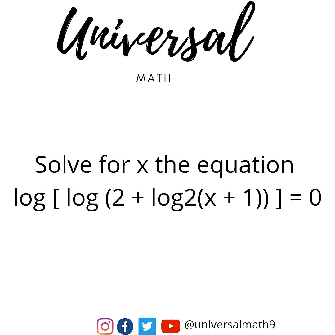 Universal MATH - Comment your answer . . Follow for more ....