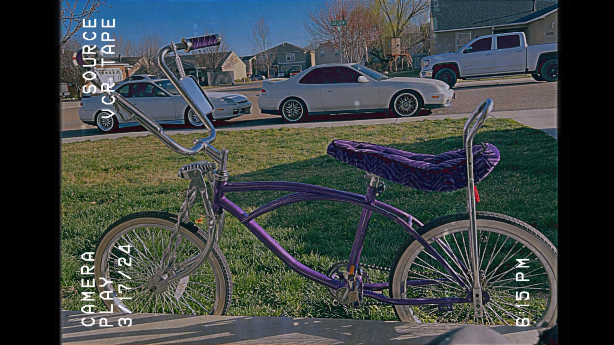 purple lowrider bicycle 20" Hyena Classic Beach Bike w/140H Wheel, Single Speed, w/ B  Micargi Purple rims to match the beautiful color of the purple frame truly makes this bike stand out from all the others Tracer Smart Classic Lowrider Beach
