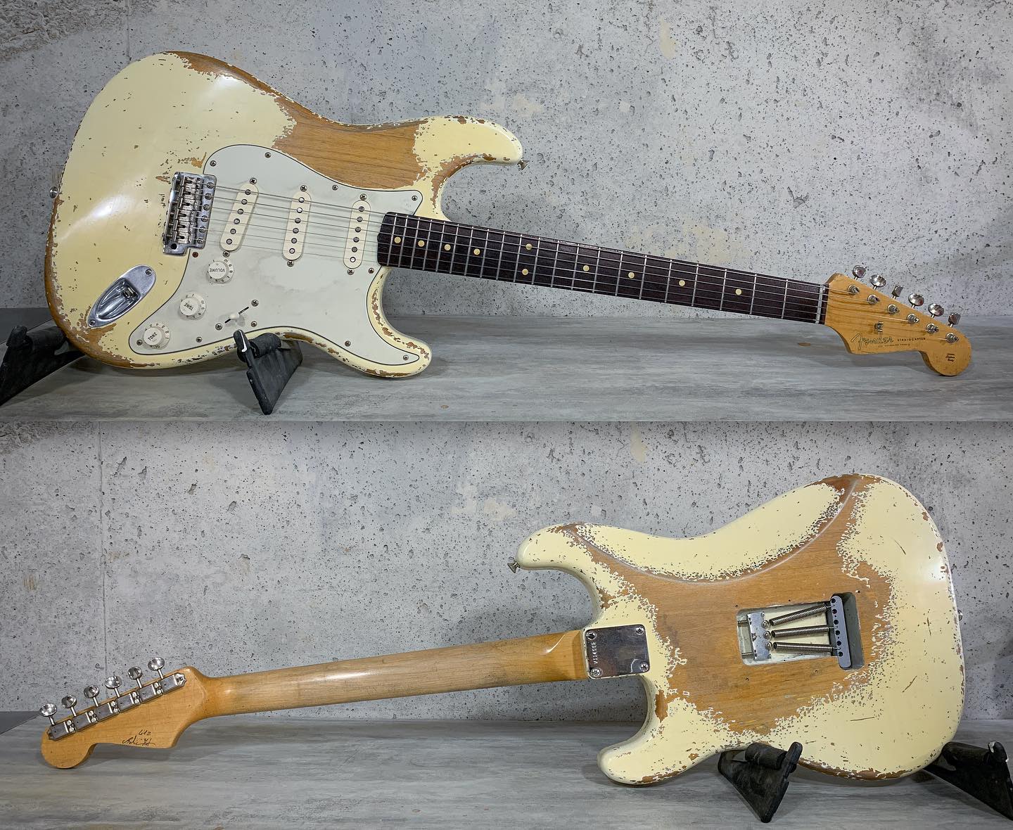 Relic'Art N°504 : fender Stratocaster refin aged Olympic White