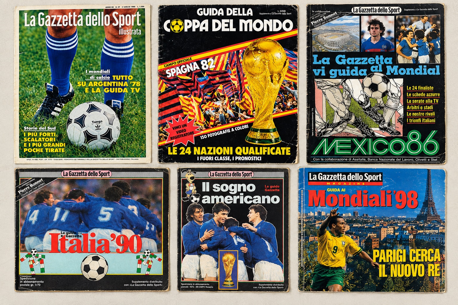 La Gazzetta dello Sport World Cup editions: 1978-1998 covers
