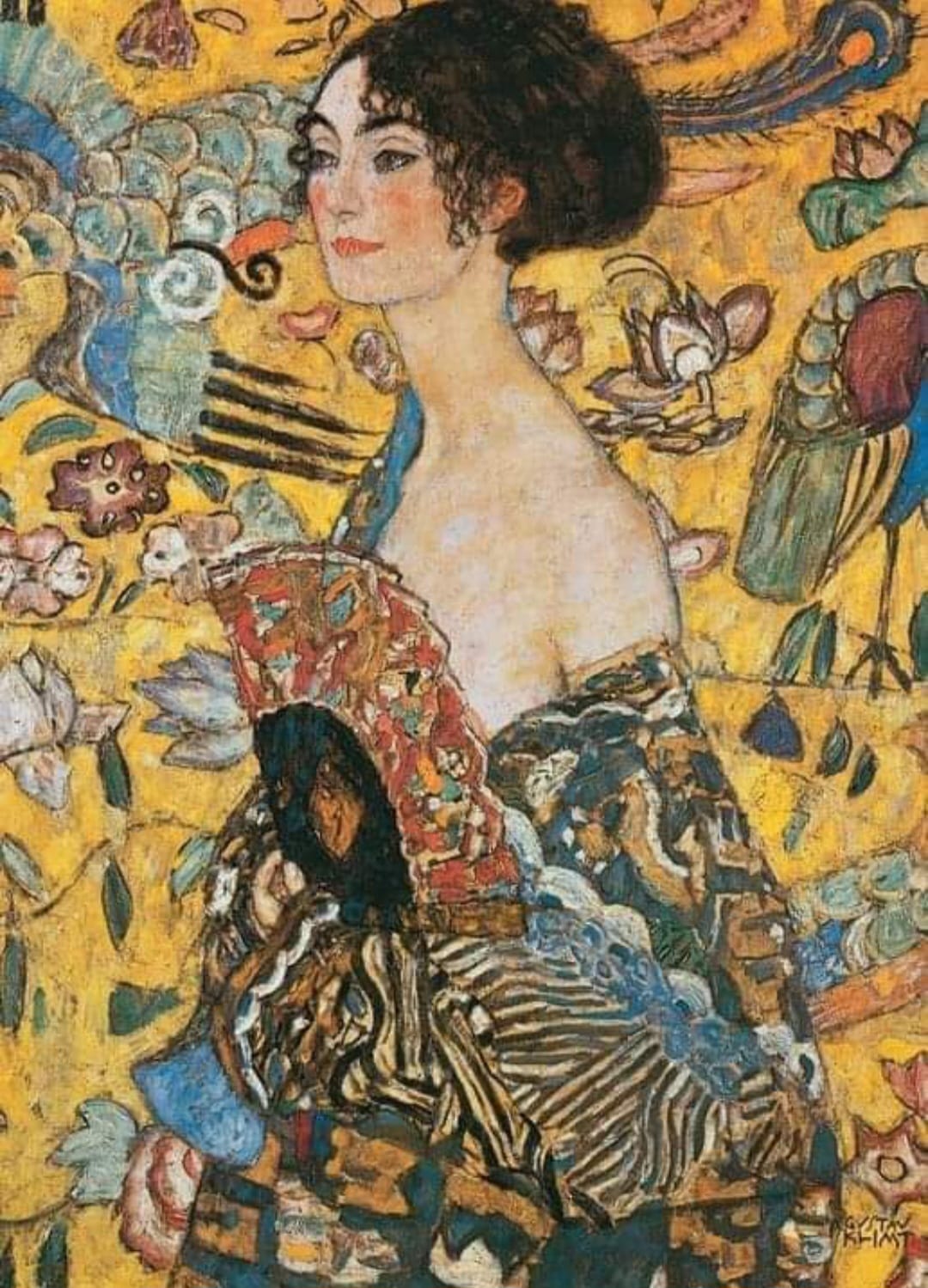 Gustav Klimt's Lady with Fan portrait at Belvedere, Vienna