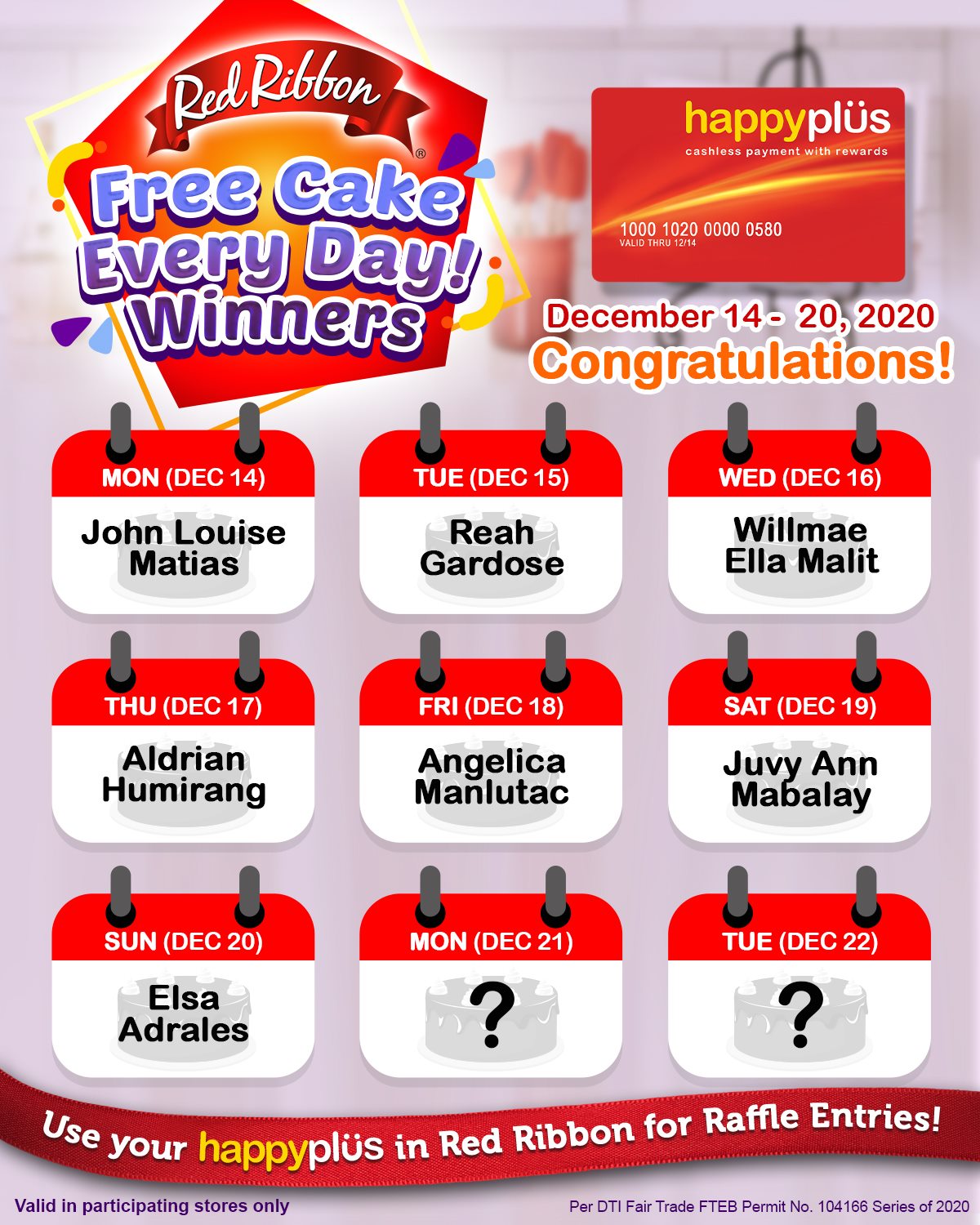 Congratulations to our 16th batch of... - Red Ribbon Bakeshop