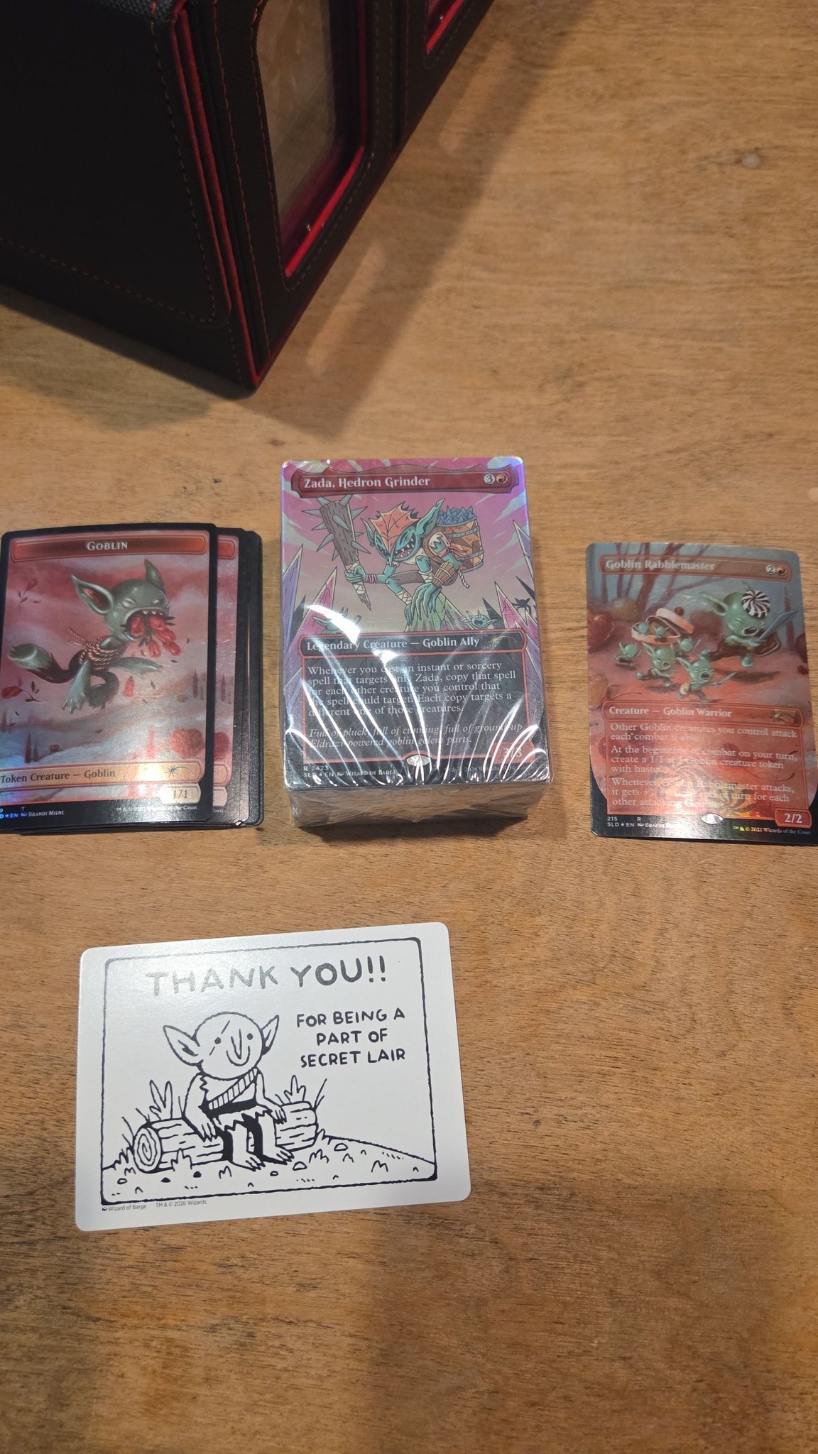 Goblinstorm secret lair setup with tokens